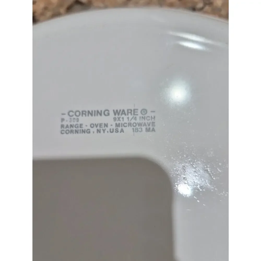 Corning Ware Pie Plate White Ceramic Serving Dish